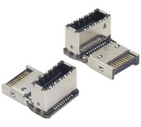 AAOTOKK 2Pack 90 Degrés Panneau Frontal intérieur à Angle Droit vers Le Bas Type E USB 3.1 Femelle à Mâle Panneau Frontal Adaptateur Interne pour USB C tête PC Carte Mère (Type-E/vers Le Bas)