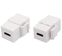 AAOTOKK 3.1 USB C Keystone Jack Adaptateur USB 3.1 Type C Femelle à Femelle Keystone Insert Coupleur Adaptateur pour Plaque Murale Panneau de Sortie(Blanc/2 Pack)