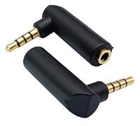 AAOTOKK 3,5 mm Convertisseur Audio pour Casque 90 Degrés à Angle Droit 4 Pôles 3,5 mm (1/8 Pouce) Mâle à Femelle Adaptateur d'extension de Connecteur Stéréo Audio TTRS (2 Pack/4 Pôles)