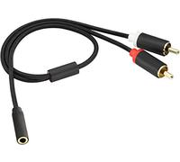 AAOTOKK 3,5 mm Femelle vers 2 RCA Mâle Audio Stéréo Adaptateur Câble Répartiteur AUX RCA Y en Nylon Tressé pour Smartphones,MP3,Tablettes,Haut-Parleurs,TVHD(0,4 M/1,3 pi-Noir)