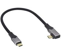 AAOTOKK 90 Degrés Angle Droit USB C Mâle Prise PD 240W Transfert de Données de Charge 80Gbps,Affichage Vidéo 16K/60Hz,Compatible Thunderbolt 5/4/3,Série Mac Book/1Pad,Samsung Galaxy.(0,3 M/11 Pouces)