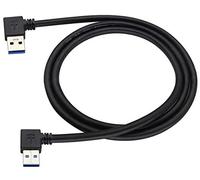AAOTOKK 90 Degrés Coin Gauche et Droit USB 3.0 A Câble D'extension USB 3.0 A Mâle à Mâle Transfert de Données et Câble de Connecteur de Charge pour Clavier USB,Souris,clé USB,Disque dur.(1M/3ft-Noir)