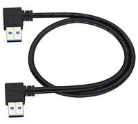 AAOTOKK 90 Degrés Coin Gauche et Droit USB 3.0 A Vers Câble D'extension de Données de Charge de Transfert Mâle Câble pour Clavier USB,Souris,Clé USB,Disque Dur(0.6M/2Pied-Noir)