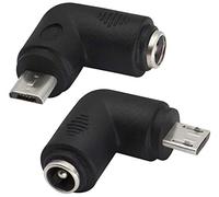 AAOTOKK 90 Degrés DC5.5x2.1mm vers Micro USB 5V DC Connecteur de Charge d'alimentation pour Téléphone Portable,Tablette, MP3 et Appareil Micro USB(2Pack-Micro)