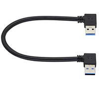 AAOTOKK 90 Degrés Gauche et Droite Angle USB 3.0 A Mâle à Mâle câble de Transfert de Données de Charge pour Disque Dur,imprimante,Appareil Photo,Refroidisseur D'ordinateur Portable(0,3M-Noir)
