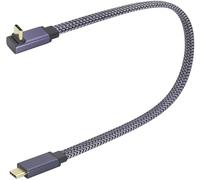 AAOTOKK 90 Degrés Plat 10Gbps 4K@60HzPD 60W,Câble court USB C 3.1 vers USB C 3.1 Mâle vers Mâle GEN 2 en Haut et en bas,Câble pour Tablettes,Téléphones et Autres Appareils Type C (0,3M-M/M)