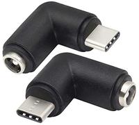 AAOTOKK 90 Degrés Type C USB Mâle vers DC 5.5x2.1mm Connecteur Femelle DC Barrel Jack Adaptateur Secteur Type C Connecteur USB 5V pour Dispositif de Chargement USB de Type C (2Pack/Type C)