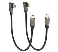 AAOTOKK 90 Degrés USB 3.1 Type C à Type C Connecteur Câble Angle Droit 3.1 USB Type C Mâle Câble Prend en Charge,Données,Audio,Vidéo Câble pour Ordinateur Portable,Téléphone Portable(0,3 M/2Pack)