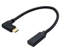 AAOTOKK 90 Degrés USB 3.1 Type C Mâle à Femelle Câble D'Extension Connecteur Gen 2,Prend en Charge Câble Charge,Données,Audio Et Vidéo pour Le Nouveau Macbook Pro,Appareils de Type C(20cm,M/F)