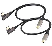 AAOTOKK 90 Degrés USB C vers USB C 3.1 Câble Angle Droit USB 3.1 Type C Mâle à Mâle D'extension Câble Charge Rapide Compatible pour Google Pixel 3XL,Samsung Galaxy Note 10 S20, MacBook(0.6M/2Pack)