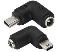 AAOTOKK 90 Degrés USB Mini Adaptateur d'alimentation DC à Angle Droit Mini USB Mâle vers DC 5,5x2,1 mm Connecteur pour Barillet Mini USB 5V Mini Dispositif Chargement USB Connecteur(2Pack-Mini)
