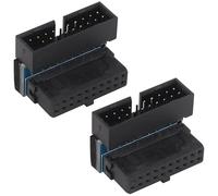 AAOTOKK ATX 6Pin/8Pin/20 Broches Connecteur Mâle à Femelle PCI 8 Broches/20 Broches Carte Graphique de Bureau PCI Express Adaptateur d'alimentation pour Carte Vidéo (2Pack) (UP, 20 Pin -Black)