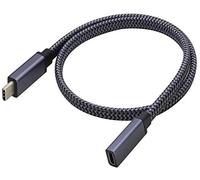 AAOTOKK Braided USB C to USB C 3.1 Gen 2 Cable Flat Short USB 3.1 Type C Male to Female Extender Cable Fast Charging Compatible for Google Pixel 3XL,Samsung Galaxy Note 10 S20,MacBook(0.5M-M/F)