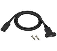 AAOTOKK Câble à vis de Montage sur Panneau Femelle USB C 3.1 4K et 60Hz 10Gbit/s,prise en charge de Charge,des Données,de Audio,du câble vidéo Compatible avec Samsung,MacBook(0.6M/2Pied)