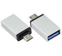 AAOTOKK OTG Micro USB Adaptateur,Micro USB Mâle vers USB 2.0 A Femelle Adaptateur OTG(en déplacement) pour Tablettes Android Smartphone Plus de Périphériques USB et Micro(2Pack/Argent)