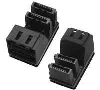 AAOTOKK SATA Vertical à 90 Degrés,Double SATA 7 Broches Femelle Mâle Adaptateur d'angle,Adaptateur de Connexion Double Port pour PC de Bureau/Carte mère D'ordinateur(2-Pack/M-F)