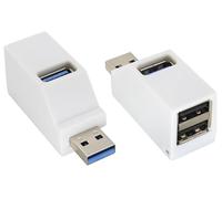 AAOTOKK USB 3.0 Hub,USB 3 Port Extender Multi Port Prend en Charge Le Transfert 5Gbps Compatible Windows/Mac/Linux Plug and Play (2Pack) (White)