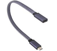 AAOTOKK USB 3.1 Type c to Type C Male to Femal Braided Connector Cable 60W&3A Short Extension Cable Supports Charging,Data,Audio,Video Cable for Laptop&Tablet&Mobile Phone.(0.3M-M/F)