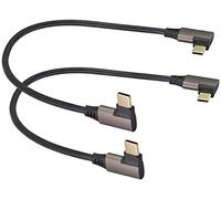 AAOTOKK USB C vers USB C 3.1 Câble Gen 2(3A) Angle Droit USB 3.1 Type C Mâle vers Mâle D'extension Câble Charge rapide Compatible pour Google Pixel 4 3 XL,Samsung Galaxy,MacBook(0.3M/2Pack)
