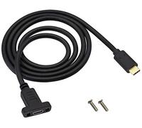AAOTOKK USB Type C Mâle to Femelle câble Adaptateur Avec USB C Panel Mount GEN2 10Gbit/s pour Ordinateur portable,Tablette,Charge, Données,Audio,Vidéo(1m/3Pied)