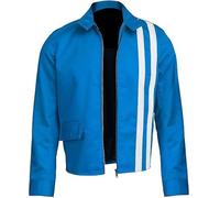 AAOutfitz Elvis Speedway Veste en coton à rayures bleues pour homme, Bleu - Coton, L