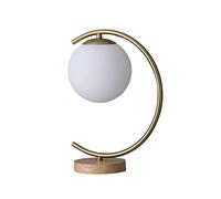 AAPIE Globe Petite Lampe de Table Moderne Chambre lumières Dimmable LED Lampe de Bureau Or Bois Base Lampe de Chevet pour Chambre Salon