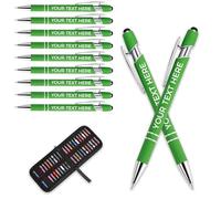Aappping Stylo Personnalisé Gravure Laser Stylo Bille Avec Prenom,Lot De Personnalisable,Cadeau Personnalisé Femme Homme(vert,10 stylos)