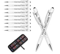 Aappping Stylo Personnalisé Gravure Laser Stylo Bille Avec Prenom,Lot De Personnalisable,Cadeau Personnalisé Femme Homme(blanc,100 stylos)