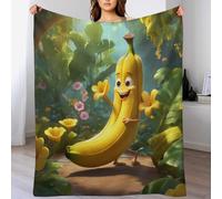 AAPZY Banane Plaid Couverture en Flanelle Super Douce, en Flannel De Haute Gualité, Confortable Et Chaude, Convient À Toutes Les Saisons. （100×130cm）