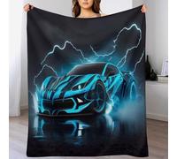 AAPZY Couverture 3D Course Car, Couverture Epaisse, Couverture Chaude Et Confortable, Couverture Super Douce Et Moelleuse, Couverture Flannel, Lavable À La Machine Facile À Manipuler, （130×180cm）