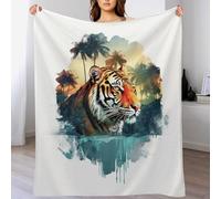 AAPZY Couverture Moelleuse avec Motif De Tigre - - Couverture Polaire Douce Flannel - Couverture De Canapé Chaude - Convient À Toutes Les Saisons （150×200cm）