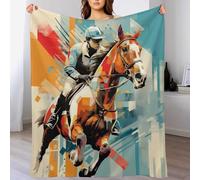 AAPZY Couverture Polaire avec Motif De Cheval Course, en Flannel Douce Chaude Et Confortable, pour Canapé Ou Lit. Linge De Lit Couvre-lit Couverture （150×200cm）