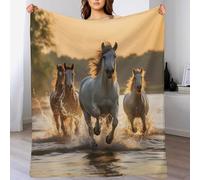 AAPZY Couverture Polaire avec Motif De Cheval, en Flannel Douce Chaude Et Confortable, pour Canapé Ou Lit. Linge De Lit Couvre-lit Couverture （150×200cm）