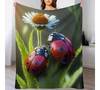 AAPZY Couverture Polaire avec Motif De Coccinelle, en Flannel Douce Chaude Et Confortable, pour Canapé Ou Lit. Linge De Lit Couvre-lit Couverture （180×200cm）