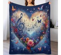 AAPZY Couverture Polaire avec Motif De Note de Musique, en Flannel Douce Chaude Et Confortable, pour Canapé Ou Lit. Linge De Lit Couvre-lit Couverture （180×200cm）