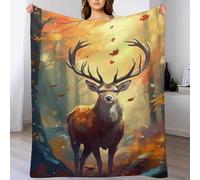 AAPZY Couvertures en cerf - 100% Flannel, Couverture Super Douce Et Moelleuse, Plaid Douillet pour Le Lit, Le Canapé, Le Voyage Et L'extérieur, (150×200cm)