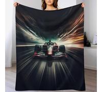 AAPZY F1 Course Plaid Canape Couverture Polaire Flannel Tapis Douillet Couverture De Luxe À Chaud À Jet Polaire Lavable À La Machine Facile À Manipuler (100×130cm)