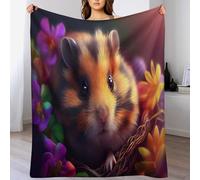AAPZY Hamster Plaid Polaire Canape Couverture - Jete De Canapé en Flannel, Doux Moelleux Et Chaude, pour Le Voyage Canapé Lit, Fit All-Season （150×200cm）