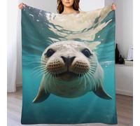 AAPZY Phoque Couverture pour Enfants Adultes - Couverture Lourde, Flannel, Couverture Super Douce Et Moelleuse - Respirante, Hypoallergénique, pour Lit Ou Canapé （150×200cm）