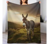 AAPZY Plaid Couverture De âne en Flannel Polaire 1 Pièce Moelleux Douce Chaude Facile À Manipuler pour Lit Canapé Chambre Balcon Voyages Bébé Feuteille （100×130cm）
