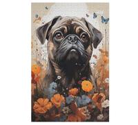 Puzzles pour Adultes 1000 Pièces Chien Carlin Puzzles pour Adultes Et Enfants Puzzles en Bois Excellent Cadeau pour Les Adultes (78×53cm)