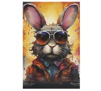 AAPZY Puzzle en Bois 1000 Pièces, Lapin, Puzzle pour Adultes et Enfants, Décoration de Maison, 78x53cm