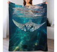 AAPZY Raie Manta Couverture Polaire,Plaid Couverture en Flannel Moelleuse,Couverture en Lit Épaisse Douce Et Confortable,Jeté De Canapé Résistantes/Anti-décoloration （150×200cm）