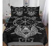 AAPZY Viking Myth Housse De Couettes pour Enfants Adultes Parure De Lit 2 Pièces, Modèle Microfibre De Ensemble De Literie avec Taies D'oreillers Et Fermeture Éclair Single (135x200cm)
