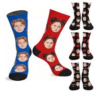 AAQ Chaussette Personnalisé Photo - Chaussettes Cadeau Original avec Visage - Pour Couple, Saint-Valentin, Fête des Amoureux - Cadeau Drôle et Unique (Canards mandarins)
