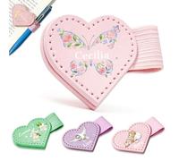 AAQ Marque-Page Magnétique Personnalisé avec Nom et Fleur - Marque-Page Personnalisable en PU Cuir Cadeau pour Amoureux des Livres, Amis, Étudiants et Enseignants (Heart-2)