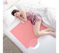 AARAM Ultrasoft Waterproof Dry Rubber Bed Sheet Cover/Toddler/Adult Sleeping Mattress Protector/Urine Non-Absorbent Reusable Crib Mat (Blue and Pink) (1 Meter) (36 x 39 inches) (100 x 90 cm)