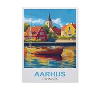 Aarhus Danemark，Puzzle 1000 Pièces, Puzzles en Bois, Jouets Éducatifs pour Enfants Adultes Cadeau d'anniversaire（75x50cm）-FE3