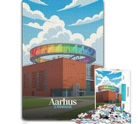 Aarhus Denmark Rainbow Panorama Illustration Puzzle, 1000 pièces | Un défi puzzle de janvier pendant les soirées de début d’année, pour progresser pièce après pièce.