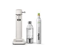 Aarke Carbonator 3 Machine à eau gazeuse en acier inoxydable, finition blanc mat + cylindre de 60 litres avec CO2 renouvelable